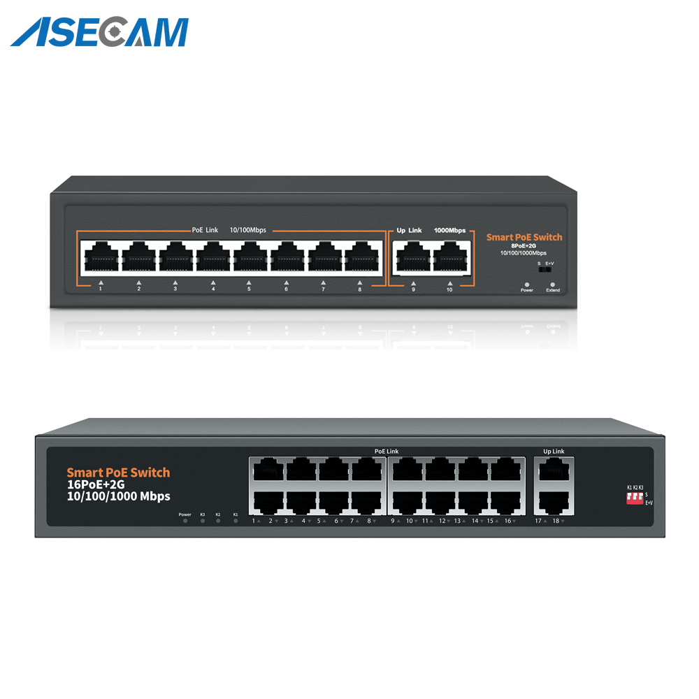 Ethernet Switch 8 Port - Conmutador POE de red de 8