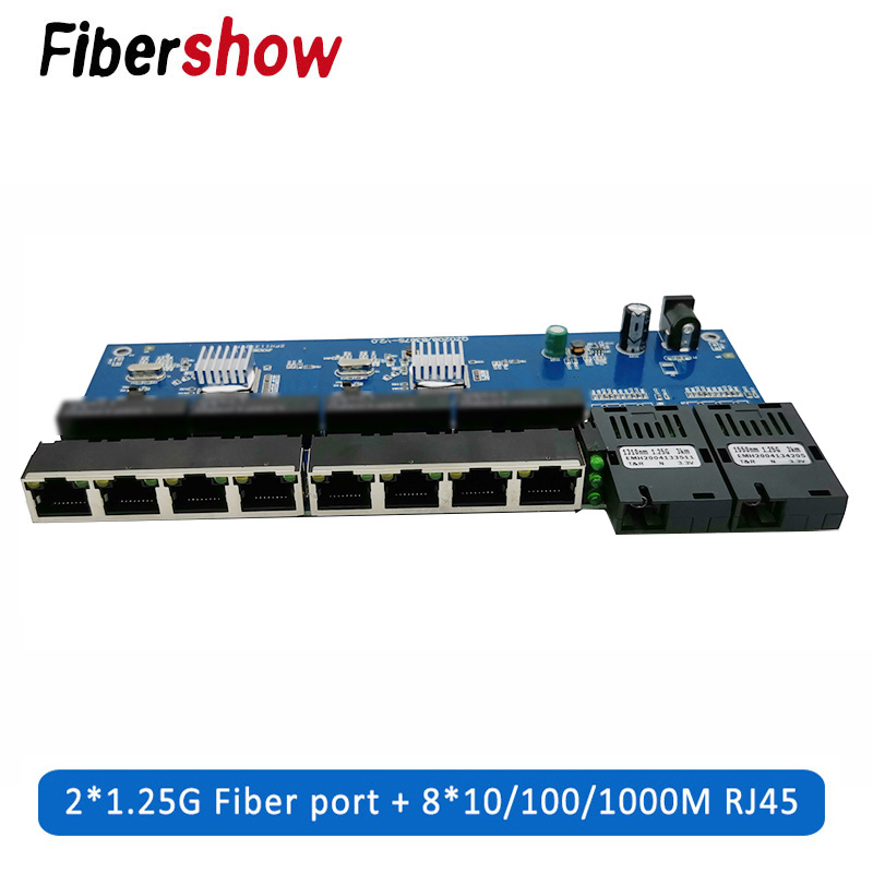 Ethernet Switch 8 Port - Conmutador Gigabit Ethernet, convertidor de medios