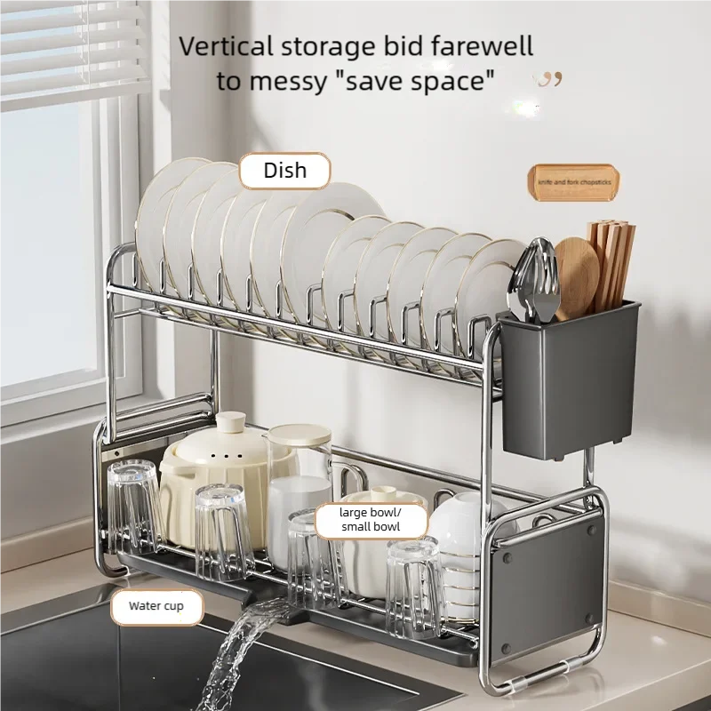 Server Rack Shelf - Escurridor de Platos Estrecho para Fregadero,