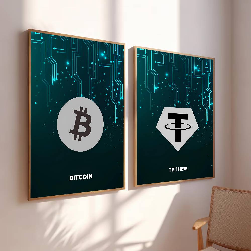 Póster con Símbolo de Criptomo - Tech Office Wallpaper reseña y precio