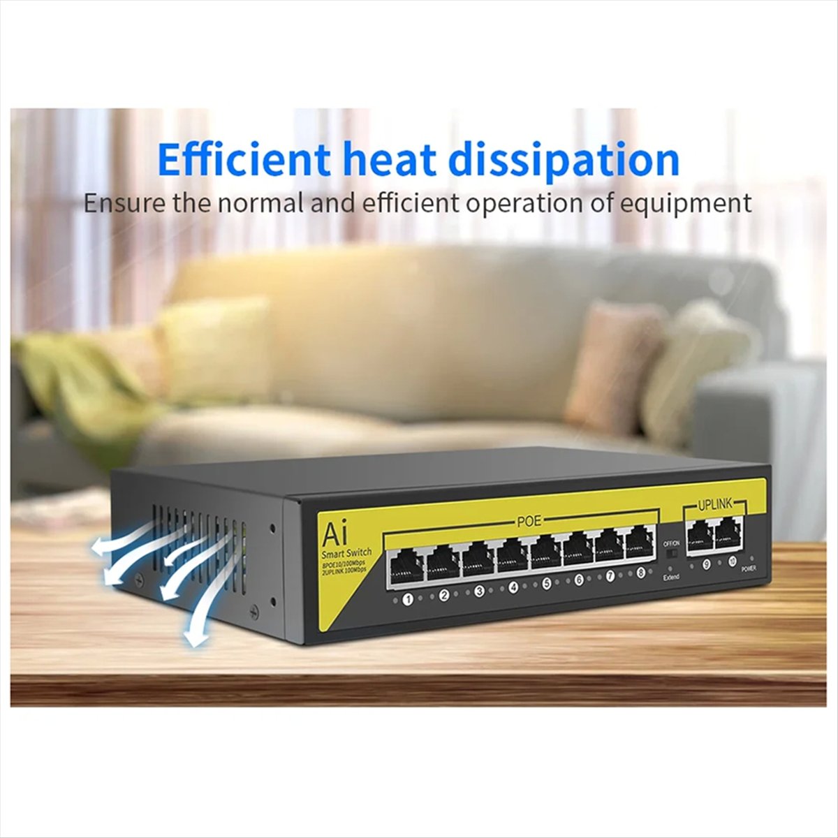 Conmutador POE de 48V y 8 puer - Ethernet Switch 8 Port reseña y precio