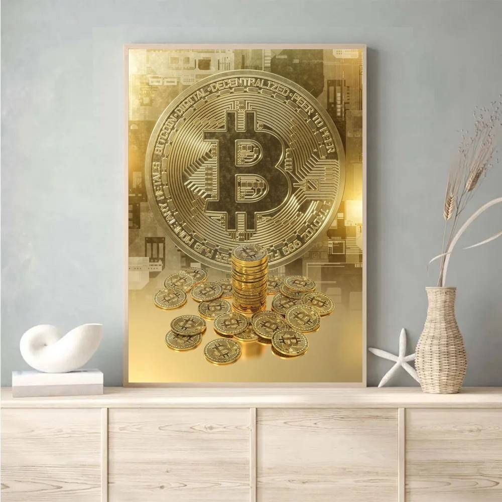 Póster de Moneda Dorada con Ci - Tech Office Wallpaper reseña y precio