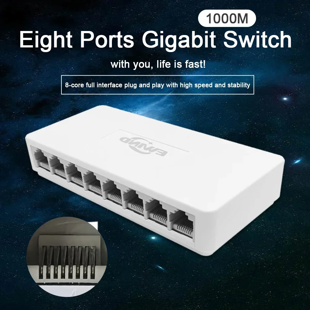 Nuevo Conmutador Ethernet de 1 - Ethernet Switch 8 Port reseña y precio