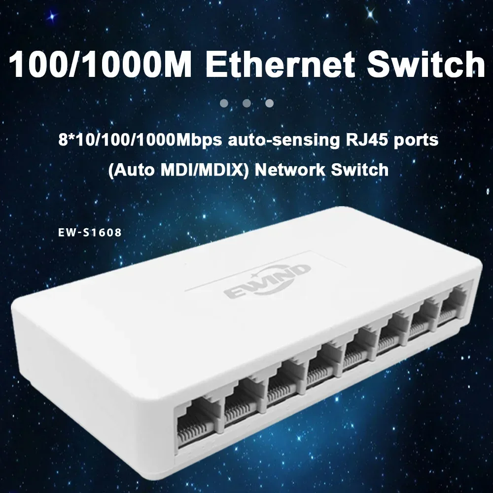 Nuevo Conmutador Ethernet de 1 - Ethernet Switch 8 Port reseña y precio