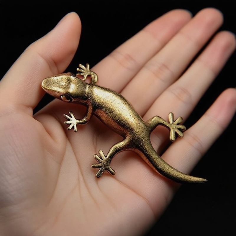 Figura de cobre macizo camaleó - Office Tech reseña y precio