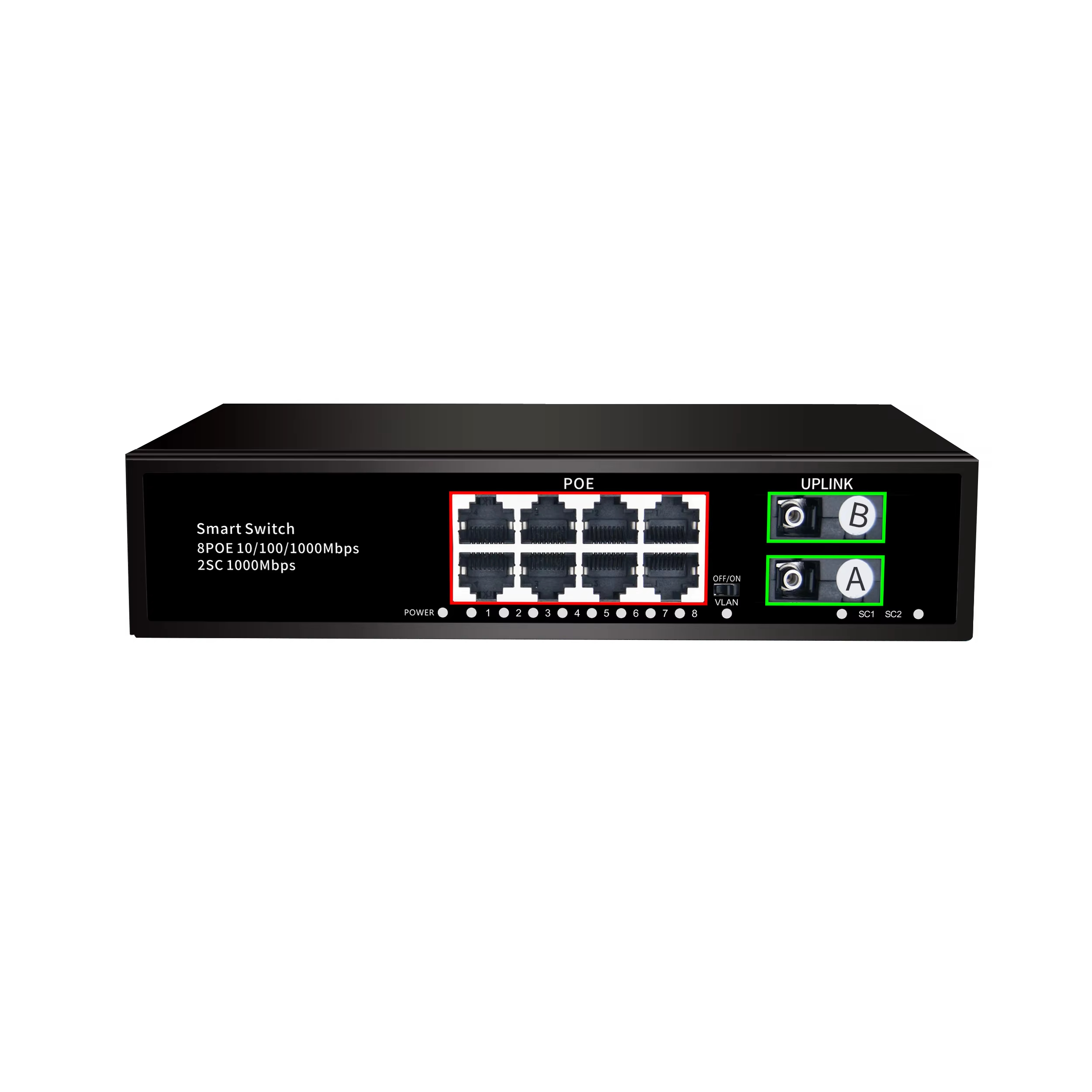 Conmutador de puerto POE Gigab - Ethernet Switch 8 Port reseña y precio